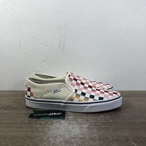 Vans Slip On Checkered Gradient Multicolor Skate Sneakers Women's 10 500714